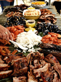 Close-up of food in market