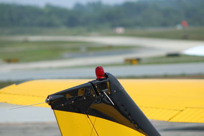 Cropped image of aircraft wing