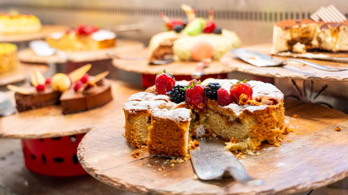 Close-up of dessert on table