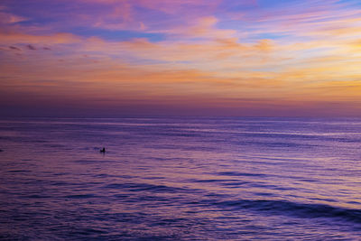 Scenic view of sea against sky at sunset