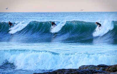 Waves splashing in sea