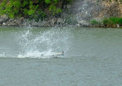 Waves splashing in water