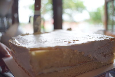 Close-up of cake on table