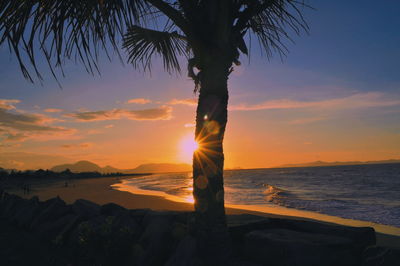 Scenic view of beach during sunset