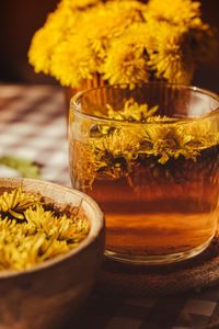 Close-up of food on table