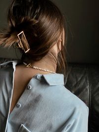 Rear view portrait of woman