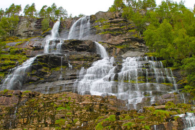 Scenic view of waterfall