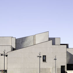 Low angle view of building against clear sky