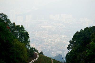 Road with houses in background