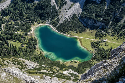 High angle view of beach