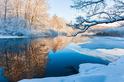 Scenic view of snow covered landscape