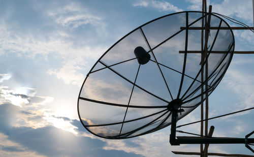 Low angle view of basketball hoop against sky