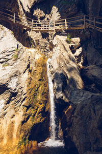 Water flowing through rocks