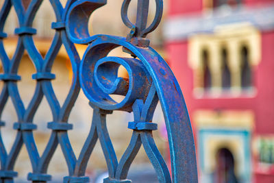 Close-up of metal gate