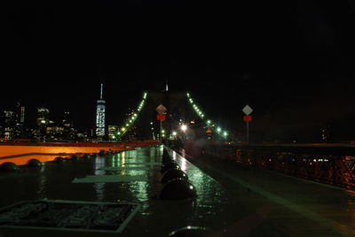 Illuminated city at night