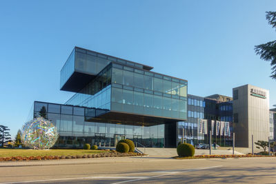 Modern building against clear sky