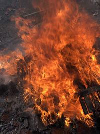 Close-up of bonfire