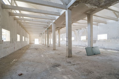 Old abandoned industrial building interior