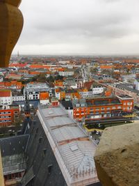 High angle view of townscape against sky