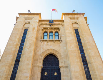 Low angle view of historical building against sky