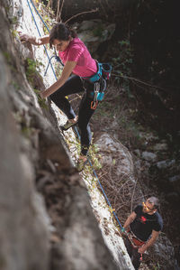 Full length of woman on rock