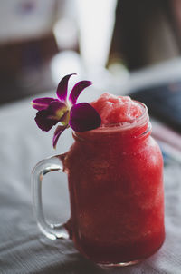 Close-up of drink on table