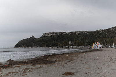 Scenic view of beach against sky