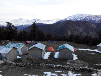 Houses on mountain