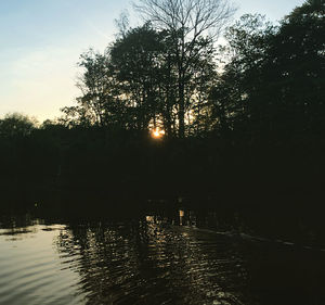 Sunset over lake