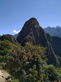 Scenic view of mountains against clear sky