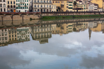 Reflection of buildings in river