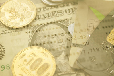 Close-up of coins