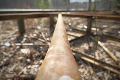 Close-up of metallic object against blurred background