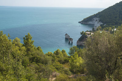 High angle view of sea against sky