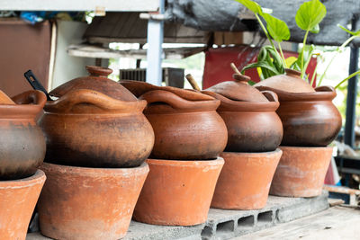 Close-up of pot for sale in market