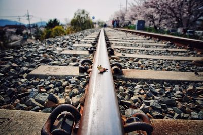 Close-up of railroad track