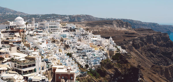 High angle view of townscape against sky