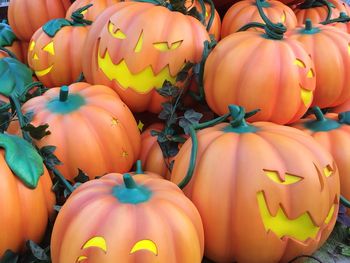 Close-up of pumpkins for sale in market