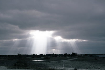Panoramic shot of storm clouds over landscape