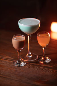 Close-up of wineglass on table