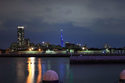 Illuminated city at night