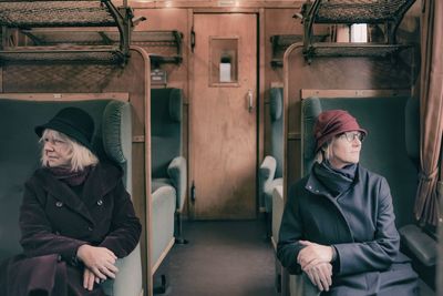 Women sitting in train