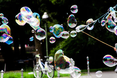 Close-up of bubbles against blurred background