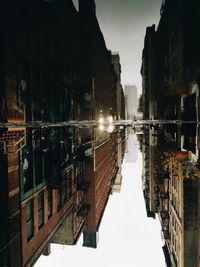 Reflection of buildings in water