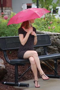 Woman sitting on bench