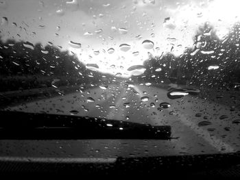 Close-up of waterdrops on glass window