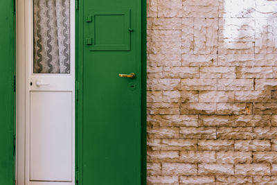Closed door of old building