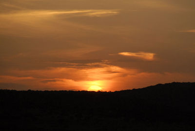 Silhouette of landscape at sunset