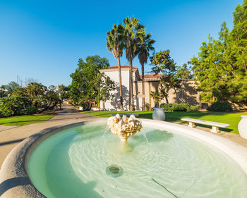 View of fountain in swimming pool