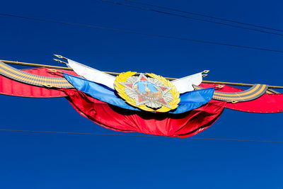 Low angle view of clear blue sky